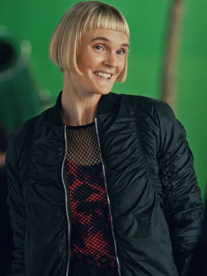 Geek Girl S01 Betty Black Bomber Jacket Max Jackets