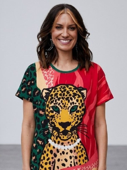 Home And Away 2026 Stephanie Panozzo Leopard Print T-Shirt