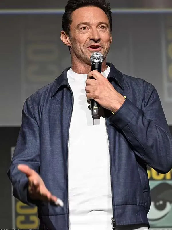 Hugh Jackman Comic-Con 2024 Blue Jacket Max Jackets