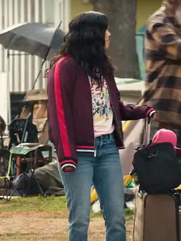 Jackpot 2024 Awkwafina Maroon Jacket Max Jackets