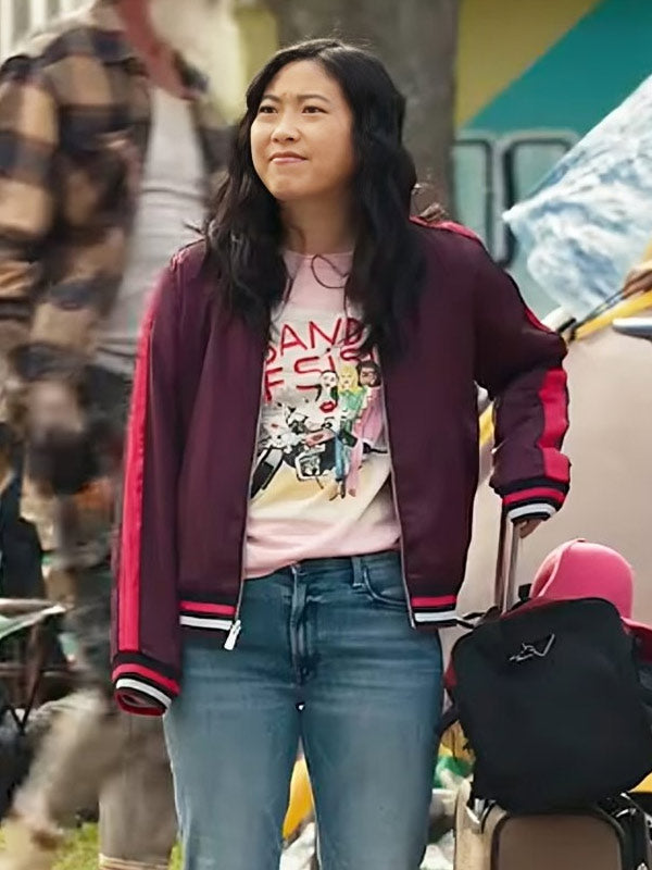 Jackpot 2024 Awkwafina Maroon Jacket Max Jackets