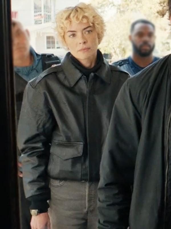 Jaime King Lights Out 2024 Black Leather Jacket Max Jackets