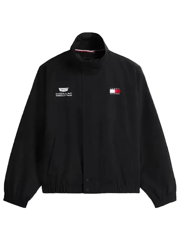 Multicolor motorsport-inspired jacket with elastic cuffs