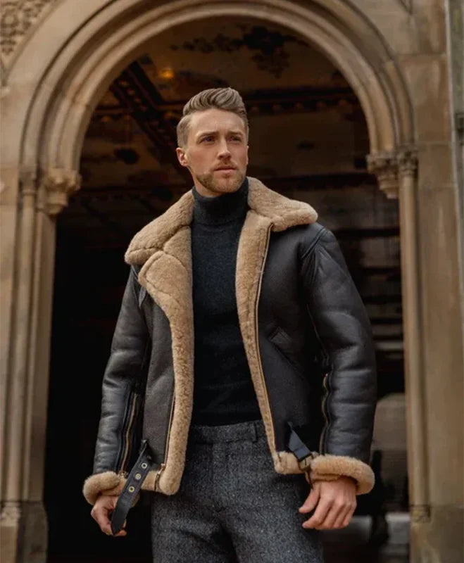 Jenking B3 Bomber Heavy Shearling Leather Jacket Max Jackets