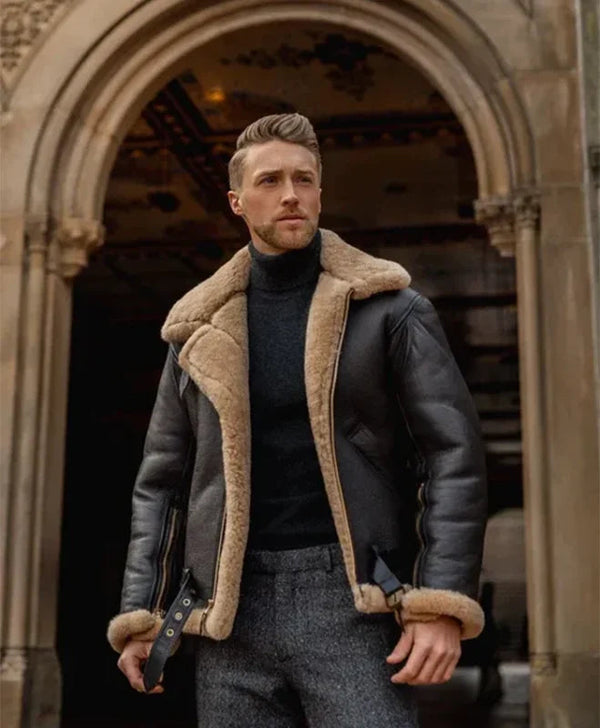 Jenking B3 Bomber Heavy Shearling Leather Jacket Max Jackets