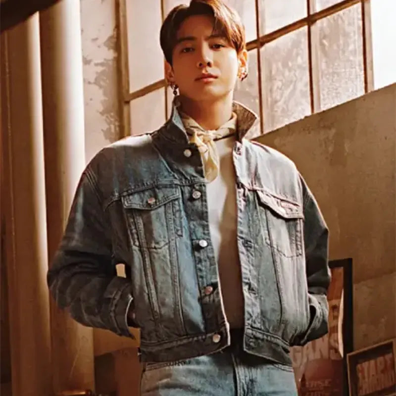 Jungkook Calvin Klein Blue Denim Jacket