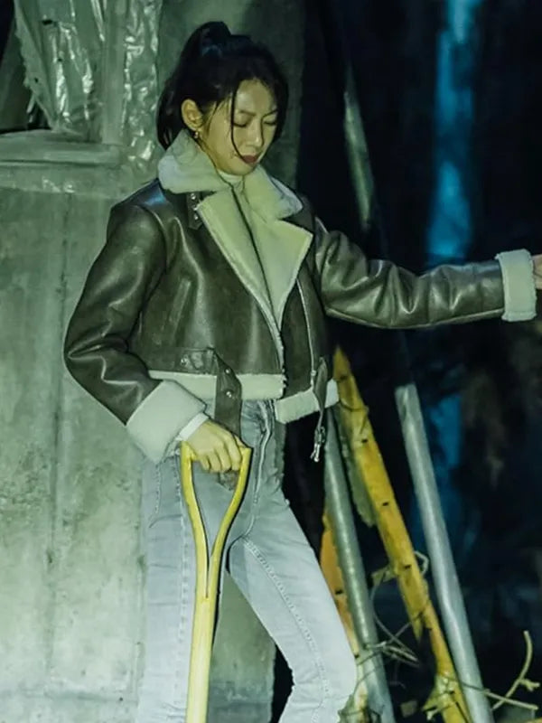 Karma 2025 Gong Seung-yeon Black Leather Jacket Max Jackets