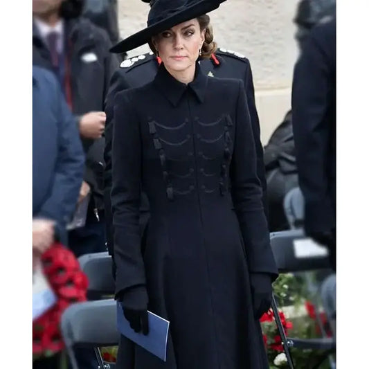 Kate Middleton Remembrance Day 2025 Black Wool Coat
