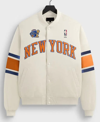 Kith x New York Knicks 26 Champions White Satin Jacket