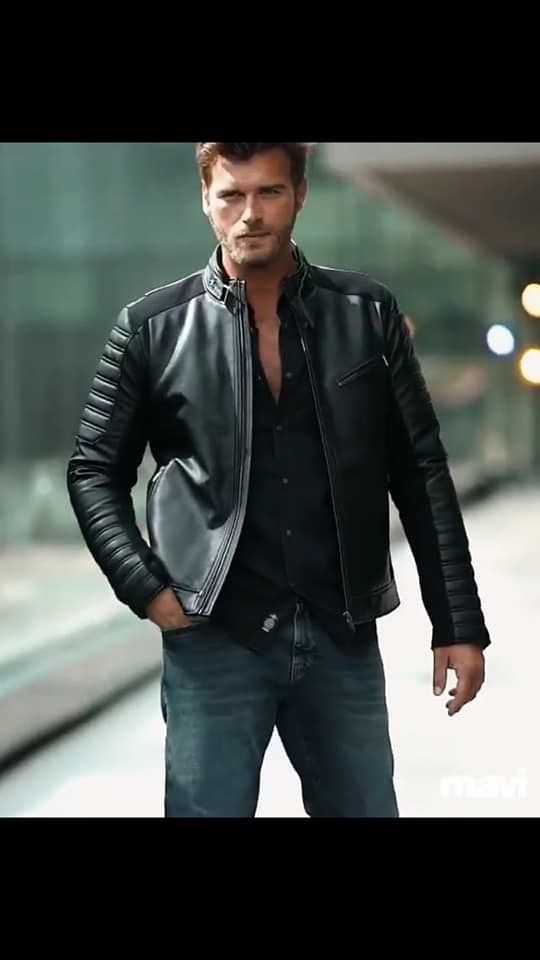 Stylish Kivanc in a Black Leather Jacket Max Jackets