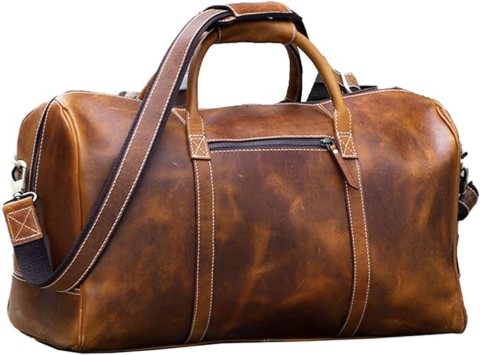 Leather Duffel Bag for Men & Women – Premium Full Grain Leather Travel Bag for Weekend Getaways, Sports, Gym, and Overnight Trips Tan Max Jackets