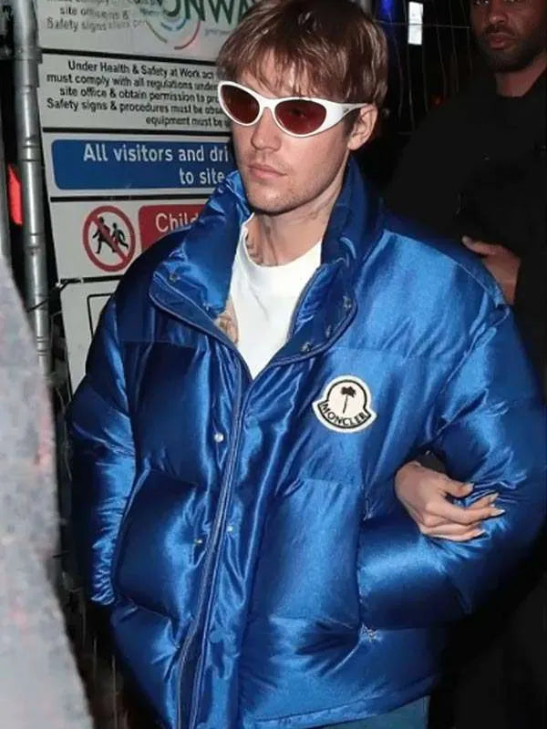 LFW Justin Bieber Blue Puffer Jacket Max Jackets