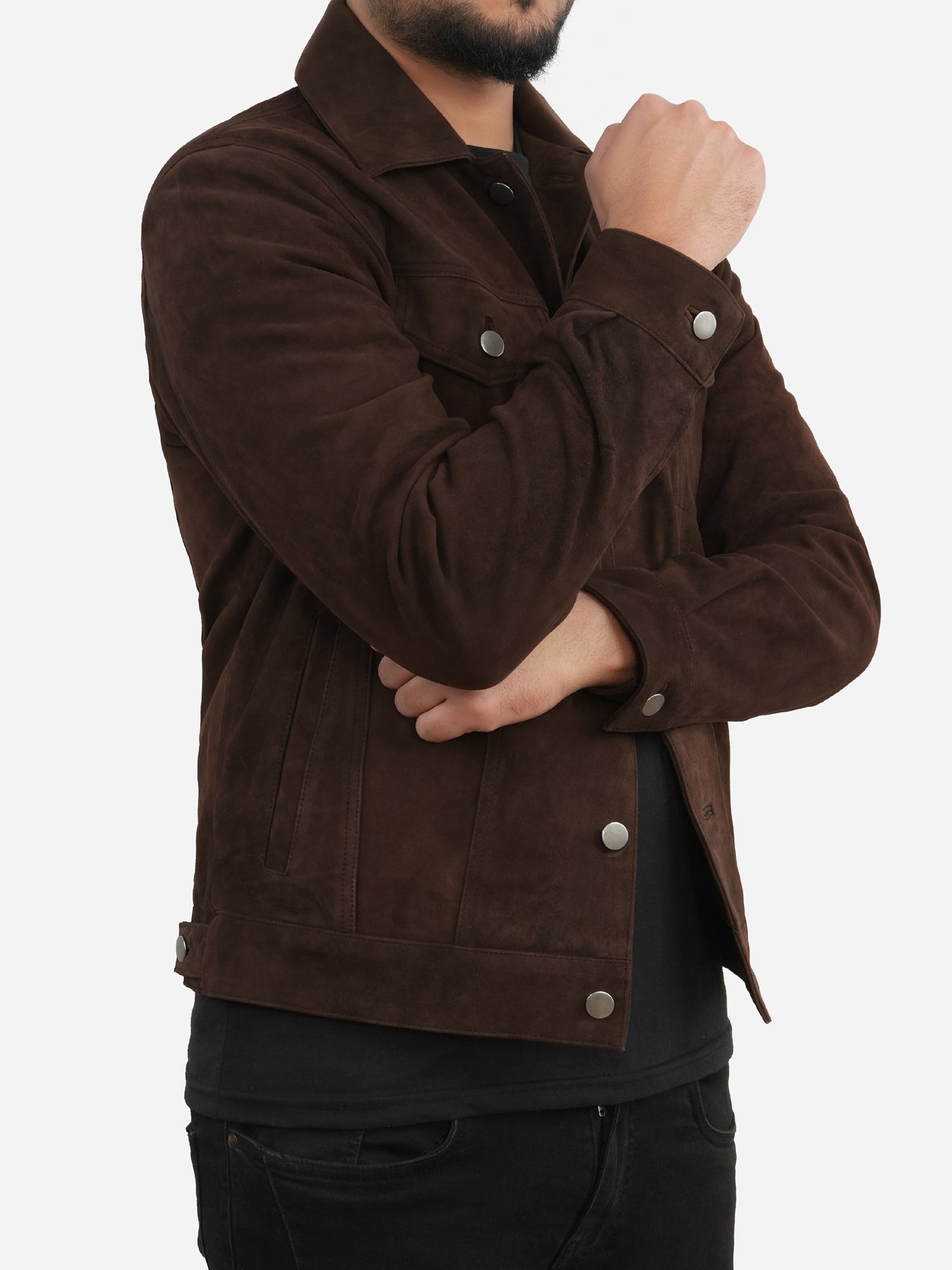 Alexander Dark Brown Suede Leather Jacket Max Jackets