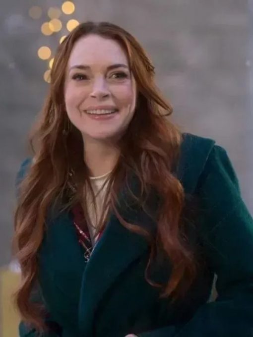 Falling for Christmas 2022 Lindsay Lohan Green Coat