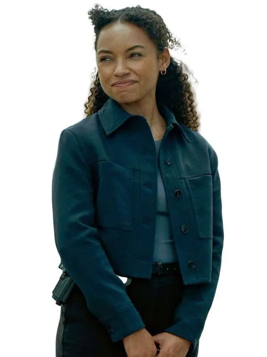 I Will Find You Logan Browning Blue Jacket