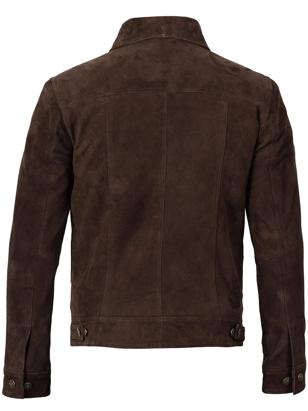 Men's Dark Brown Real Suede Trucker Jacket