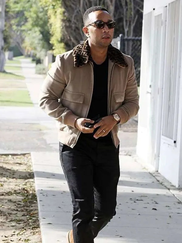 Los Angeles Street Style John Legend Shearling Jacket Max Jackets