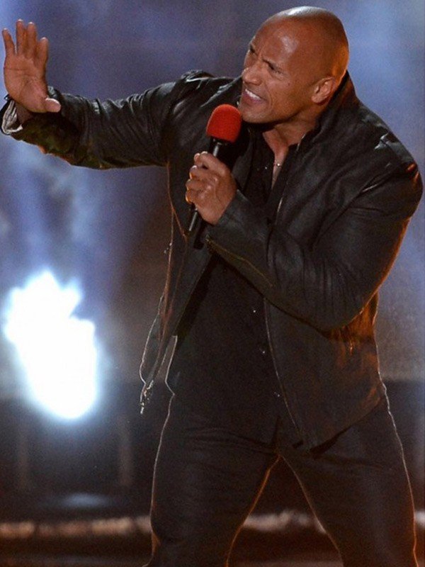 MTV Movie Awards Dwayne Johnson Black Leather Jacket Max Jackets