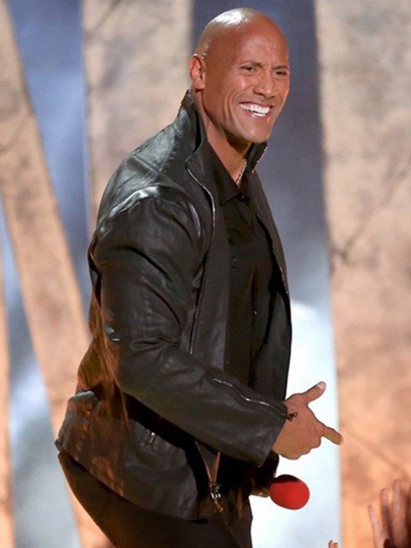 MTV Movie Awards Dwayne Johnson Black Leather Jacket Max Jackets