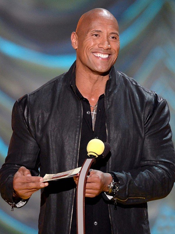 MTV Movie Awards Dwayne Johnson Black Leather Jacket Max Jackets