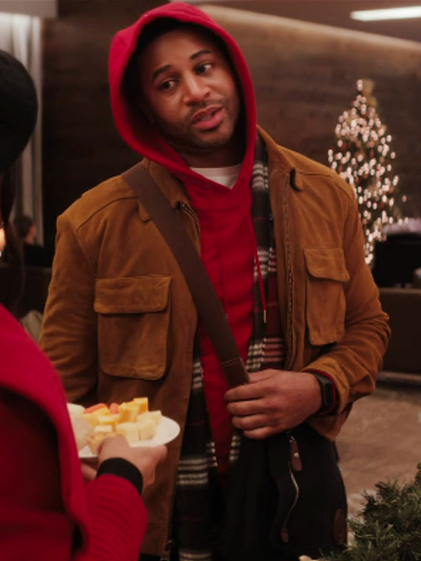 Meet Me Next Christmas 2024 Devale Ellis Suede Leather Jacket Max Jackets