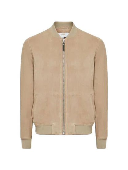 Mens Brown Suede Bomber Jacket Max Jackets