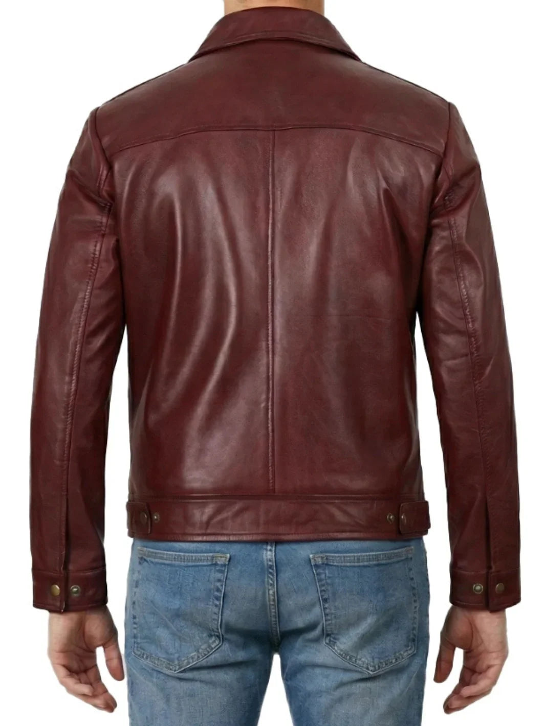 Men's Harrington Burgundy Wax Finish Leather Jacket