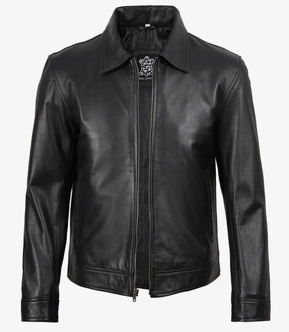 Men's Mike Harrington Black Leather Jacket