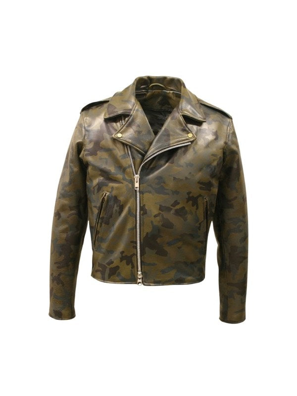 Men Modern Camouflage Leather Jacket Max Jackets