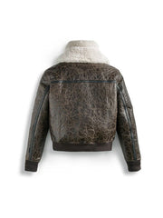 Men Shearling RAF Aviator Leather Bomber Jacket Max Jackets