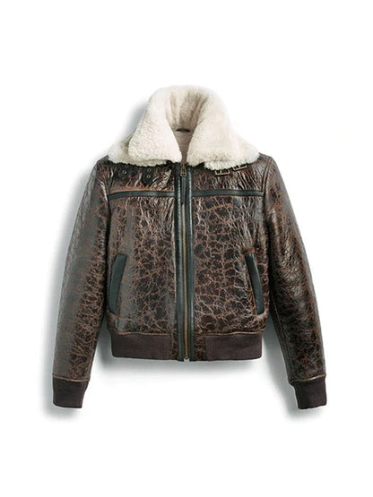 Men Shearling RAF Aviator Leather Bomber Jacket Max Jackets