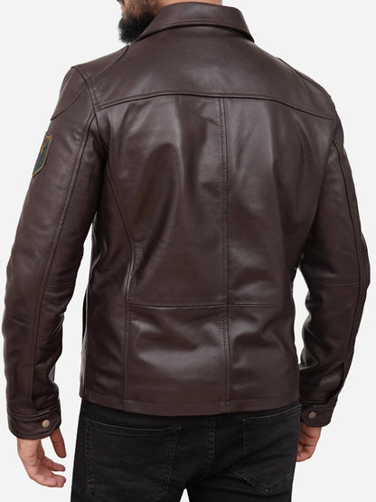 Grayson Casual Brown Leather Jacket Max Jackets