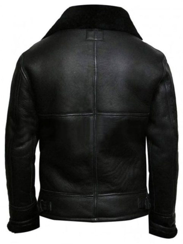 Men Stylish Black Leather Aviator Jacket Max Jackets