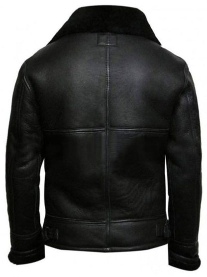 Men Stylish Black Leather Aviator Jacket Max Jackets