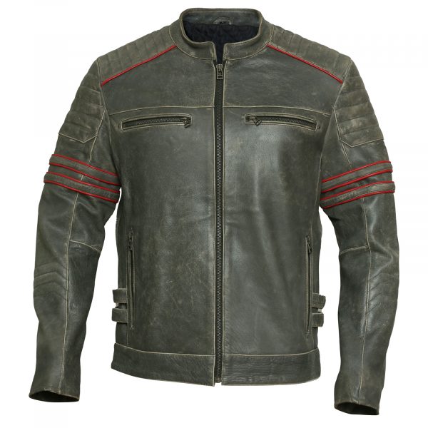 Men’s Cafe Racer Motorcycle Black Leather Jacket Max Jackets