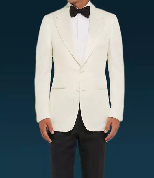 Men's Ivory Peak Lapel Two Button Dinner Jacket