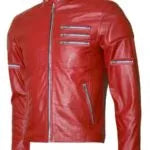 Men's Biker Jacket With Silver Zipper Max Jackets