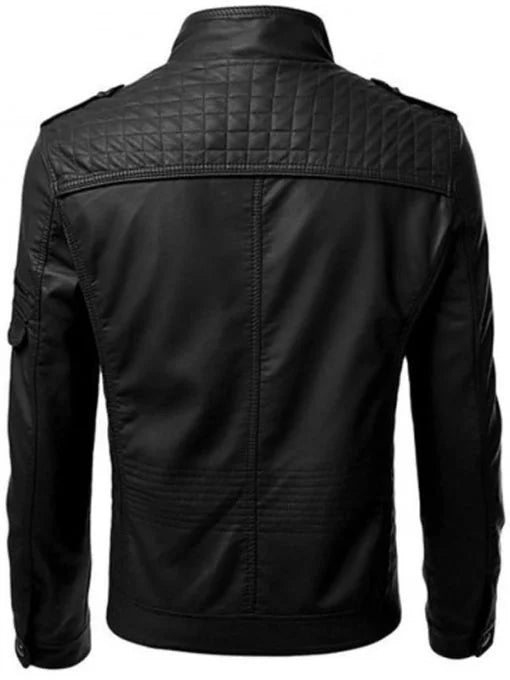 Men’s Slim Fit Black Leather Jacket Max Jackets