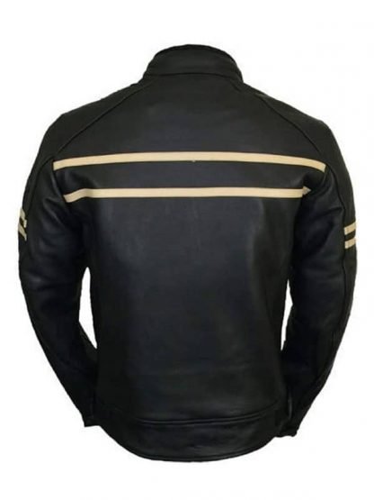 Men's Black Retro Leather Biker Jacket Max Jackets