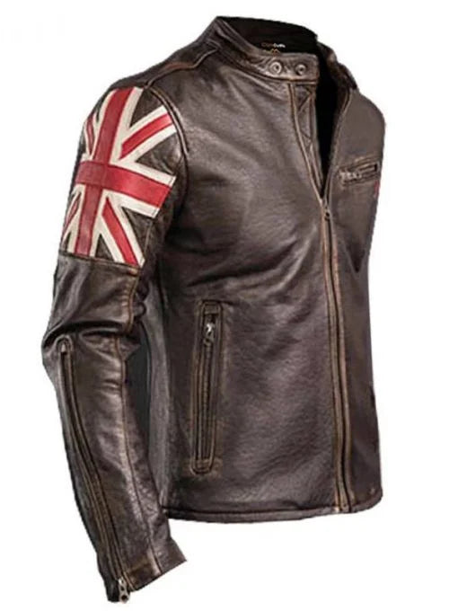 Men’s Cafe Racer Style Brown Leather Jacket Max Jackets