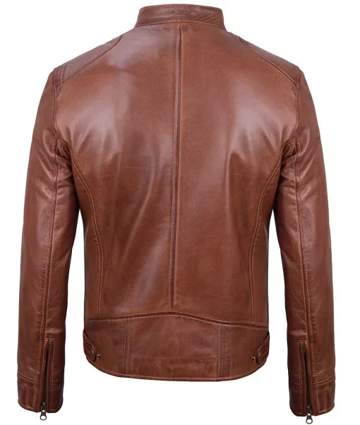 Men’s Real Leather Motorcycle Jacket | Cafe Racer Style Max Jackets