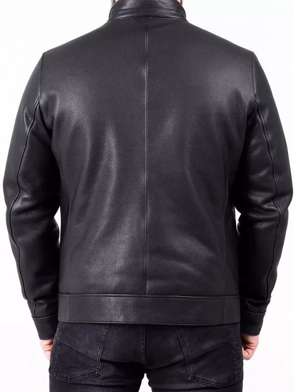 MENS GENUINE LEATHER BIKER JACKET Max Jackets