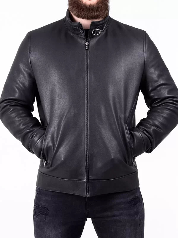 MENS GENUINE LEATHER BIKER JACKET Max Jackets