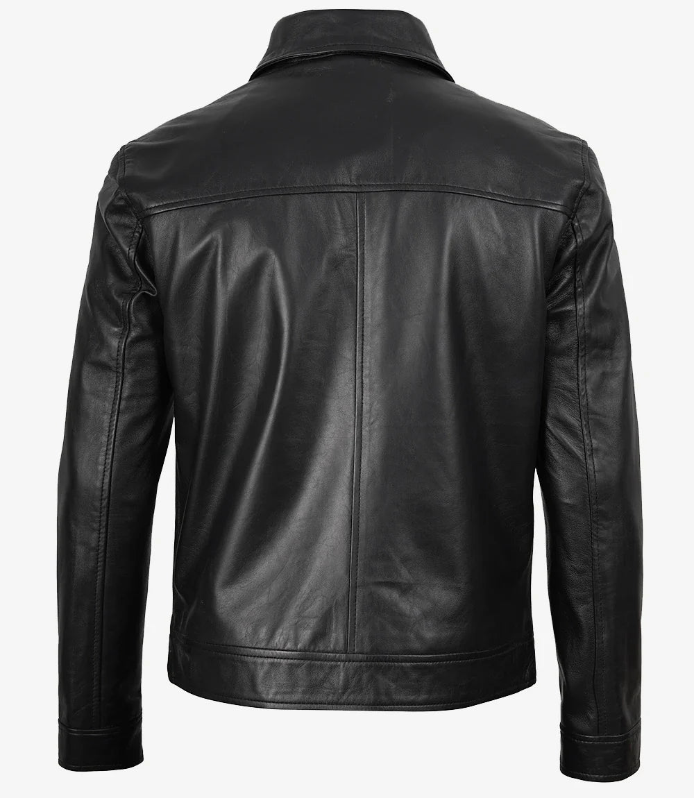 Men's Mike Harrington Black Leather Jacket