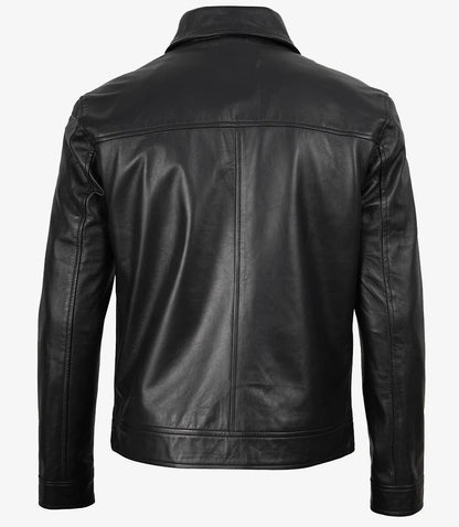 Men's Mike Harrington Black Leather Jacket