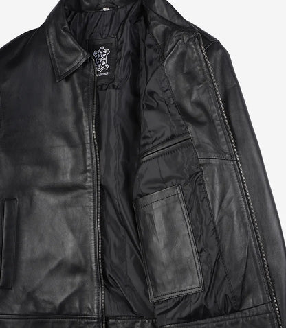 Men's Mike Harrington Black Leather Jacket