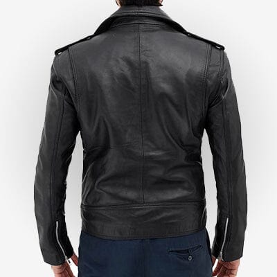 Men's Black Motorcycle Real Leather Jacket Max Jackets