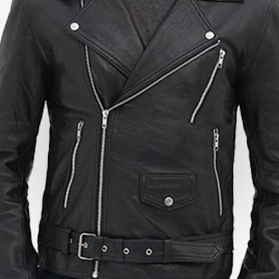 Men's Black Motorcycle Real Leather Jacket Max Jackets