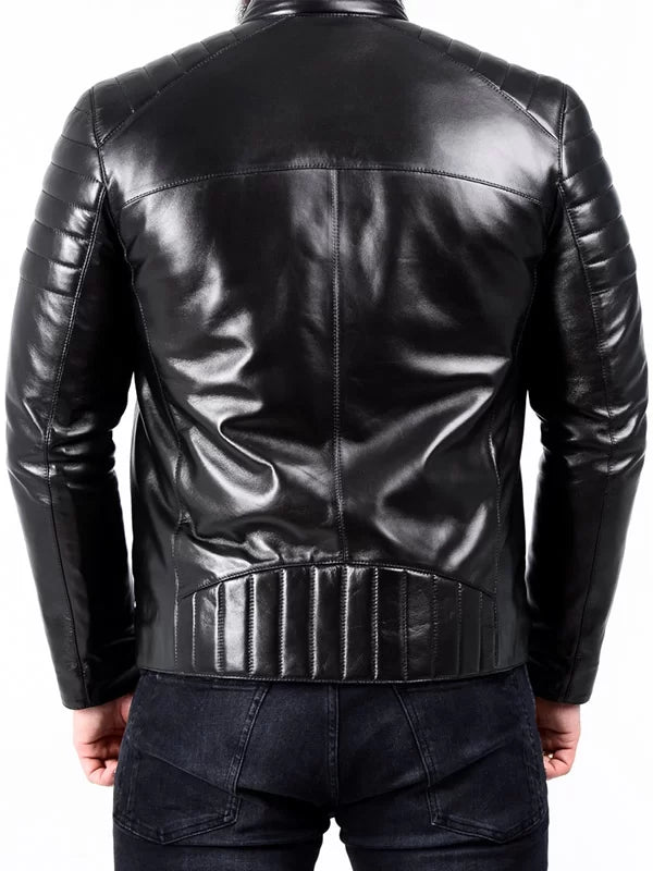 Men’s Padded Leather Biker Jacket Max Jackets