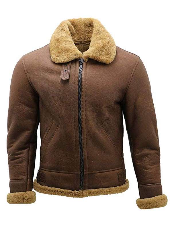 WWII Flight Aviator Bomber Shearling Jacket Max Jackets